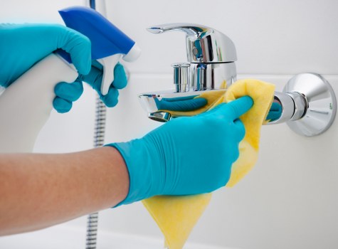 Cleaning team working on a carpet care service agreement